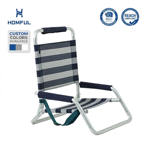 كرسي شاطئ محمول قابل للطي من HOMFUL، خفيف الوزن، مصنوع من شبكة الألومنيوم المسامية، مزود بحزام حمل. - Product Image 1