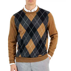 New Arrivals Oversized Long Sleeve Anti-Wrinkle Quick Dry Knitted Front Logo Unisex Wool/Cashmere Men Winter Pullover <b>Sweater</b> - Product Image 1