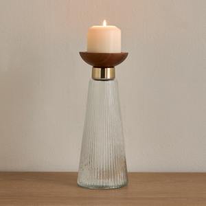 Bougeoir moderne en cristal Support de lumière décoratif de designer Décoration intérieure élégante Accent pour table et événements - Product Image 1