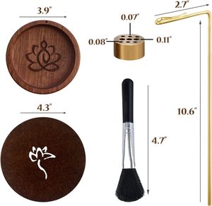 <b>Incense</b> <b>Holder</b> for <b>Sticks</b>, Handmade Upside-Down Wooden <b>Incense</b> Burner, with Brass <b>Incense</b> <b>Sticks</b> <b>Holder</b> - Product Image 3
