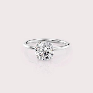IGI Certified Round Cut Lab Grown Diamond Engagement <b>Ring</b> Solid 925 Sterling <b>Silver</b> <b>Solitaire</b> Diamond <b>Ring</b> for Women - Product Image 1