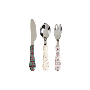 Juego de 6 cubiertos de acero inoxidable chapados en color plateado, ideal para cocina, mesa, regalo, uso doméstico, cubiertos con mango de 2 colores - Product Image 3