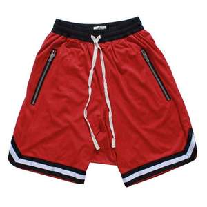Pantalones Cortos Deportivos de Malla para Hombre, 100% Poliéster, Color Sólido, Duraderos, Casuales, Antiarrugas, de Secado Rápido, Transpirables, con Cintura Elástica - Product Image 3