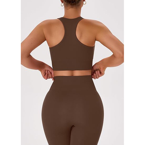Conjuntos de yoga, sujetador deportivo sin costuras, leggings de cintura alta, elásticos, transpirables, ligeros, ropa deportiva para mujer - Product Image 5