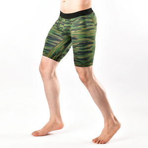 Short de survêtement de compression décontracté pour hommes, teint uni, motif uni, tissu peigné, séchage rapide, fermeture à cordon, entraînement de motard, fitness - Product Image 3