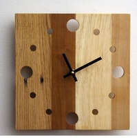 Jam Dinding Kayu Persegi Rustic Satu Sisi Gaya Farmhouse Art Deco Antik Desain Potret Analog Quartz Senyap untuk Ruang Tamu