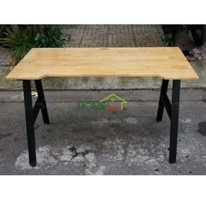BNVCN78008-1.2m X 60cm Rubber Wood <b>Computer</b> <b>Desk</b> with A-Shaped Iron Legs (25x50mm) Assembly Required - Product Image 1