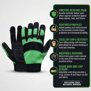 Gants de réparation automobile à faible MOQ, gants mécaniques avec paume antidérapante pour travaux de garage, service automobile, manipulation et réparation de machines. - Product Image 5