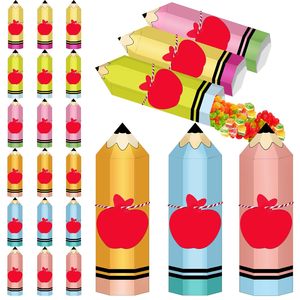 Crayon de couleur boîtes à friandises <span class=keywords><strong>avec</strong></span> étiquettes corde papier cadeau conteneur retour à l'école crayon bonbons boîtes classe fête d'anniversaire décor - Product Image 2