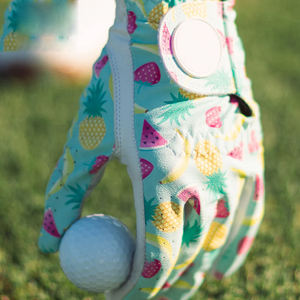 Facile à porter en couleur verte avec impression de fruits bonne vente coupe-vent de la plus haute qualité durable antidérapant gants de golf pour adultes - Product Image 4