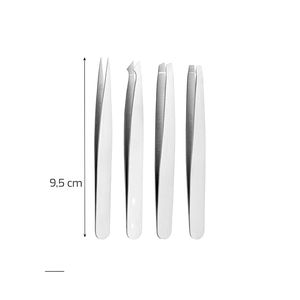 Kit de pinces à épiler de haute qualité, couleur argent, acier inoxydable allemand, ensemble de pinces à épiler avec étui en cuir avec logo - Product Image 2