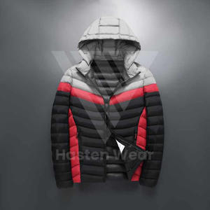 Service OEM ODM Veste matelassée coupe normale à capuche sur le devant pour hommes manteaux matelassés de couleur unie - Product Image 2