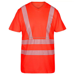 T-shirts de sécurité routière 2025, t-shirt de chantier de haute qualité, manches courtes, bandes réfléchissantes 3M, t-shirts de travail haute visibilité pour hommes - Product Image 3