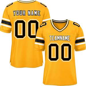 Vêtements de club personnalisés vêtements de sport maillots de football américain OEM séchage rapide polyester maille respirant manches rayures équipe Logo numéros - Product Image 3