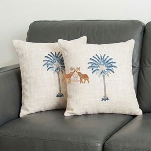 Luxury stylish Palm Tree Block Printed Handmade <b>Cushion</b> <b>Cover</b> For Home - Product Image 2