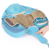 Dino Hatch Bouée de bain pour bébé avec auvent solaire, flotteur de bain sûr non gonflable pour bébés de 3 à 24 mois