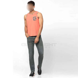 Buen vendedor Diseño único Tacto suave en color naranja Alta calidad a precio razonable Culturismo Hombres Fitness Wear Tank Top - Product Image 4