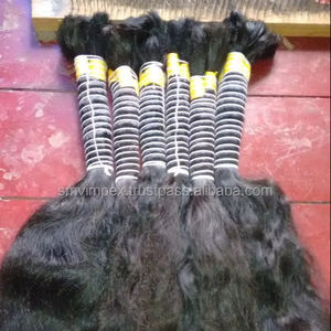 Smooth and Soft Natural Bulk Human Hair.Natural <b>Curly</b> Bulk Indian Human Hair.100% Unprocessed Virgin Indian Bulk Human Hair - Product Image 6