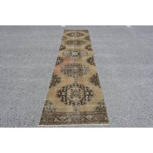 พรมขนสัตว์ตุรกีสีเบจสีน้ำตาลวินเทจ28x126ฟุตพรมลาเท็กซ์สำหรับตกแต่งบ้าน - Product Image 1