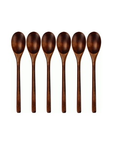 Wood Spoons for Eating 6 Pieces Japanese Natural Plant Ellipse Wooden Ladle Spoon <b>Set</b> for Cooking Mixing Stirring <b>Honey</b> Tea - Product Image 1
