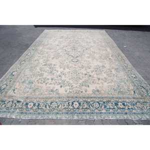 Alfombra Turca de 10x16.7 pies, Alfombra Azul del Suroeste, de Lana - Product Image 1