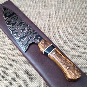 STEEL CRAFT INTERNATIONAL <b>Custom</b> Made DIY OEM Copper Damascus Steel Chef Knife Pakka Wood Handle-Multi-Functional Kitchen - Product Image 3