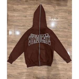 Vente en gros à bas prix Sweats à capuche zippés pour hommes avec logo personnalisé de haute qualité 100% coton Sweats à capuche zippés pour hommes de couleur vierge - Product Image 2