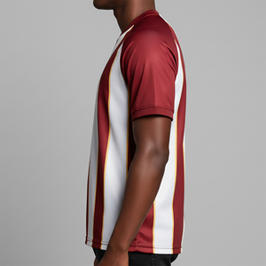 Maillot de football personnalisé à coupe décontractée avec motif rayé, nouvelle arrivée, sublimation, pour adultes, 100% polyester, col en V - Product Image 2