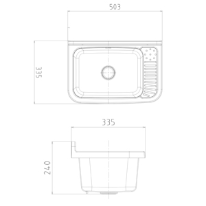 Lavabo de Pared Rectangular Mongardi de Resina de 50L con Desagüe, Resistente a Ácidos, Fácil de Limpiar, Diseño Minimalista para Uso Interior/Exterior - Product Image 5