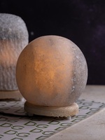 Lampe en sel de Cankiri gris, modèle sphère, 4 kg, purificateur d'air naturel, lumière anti-stress, respectueuse de l'environnement, cadeau pour la fête des pères