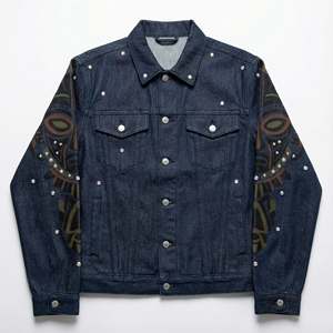 Veste en jean coupe-vent écologique personnalisée pour homme, style Y2K, imprimé bouffant, coupe ample, streetwear, fabrication d'usine, fournisseur OEM - Product Image 1