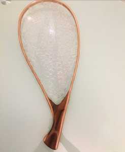 Vente en gros Filet de pêche à la truite Filet de pêche à la mouche Cadre en bois Filet d'atterrissage de poisson avec maille en caoutchouc souple transparent - Product Image 4