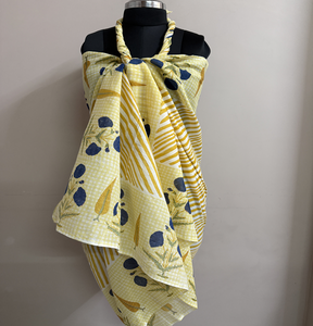 ผ้าคลุมไหล่ผ้าฝ้ายน้ำหนักเบาสำหรับผู้หญิง ลายพิมพ์บล็อกด้วยมือ กันลม ระบายอากาศ แห้งเร็ว ทนทาน ผ้าคลุมไหล่แบบดั้งเดิมทั้งหมด - Product Image 4