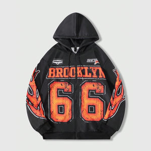 Nouvel ensemble de survêtement pour homme en polyester/coton respirant à séchage rapide, avec sweat à capuche zippé uni et pantalon large à cordon de serrage, vente en gros - Product Image 3