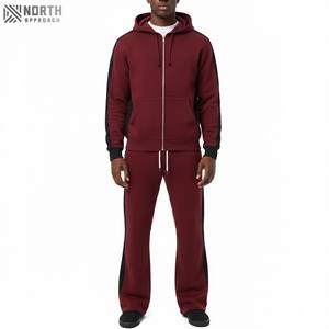 Vente en gros à prix réduit de survêtements pour hommes grande taille imprimé bouffant ensemble sweat à capuche et pantalon élégant et respirant avec fermeture éclair - Product Image 1