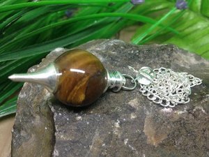 Elégant Agate Oeil de Tigre Boule Pendule Cristal Naturel Quartz Radiesthésie Pendentif pour Reiki Guérison Feng Shui Spirituel Juste Gemstone - Product Image 2