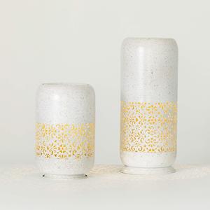 Juego de 2 portavelas de madera con cuerpo de madera y tapa de metal Portavelas de madera con tapa de metal con gran calidad - Product Image 4