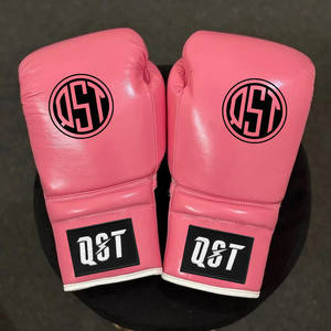 Venta al por mayor de guantes de boxeo personalizados profesional mate rosa de cuero Guantes De Boxeo 8oz Sparring tamaño precio barato - Product Image 2
