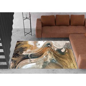 Tapis imprimé - Tapis modernes, tapis marron, tapis cadeau pour homme, tapis doux non tissé - Product Image 2