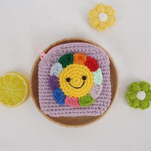Elegant 100% Milk Cotton Seven-Color <b>Flower</b> Hand-Embroidered Coin Purse Credit Card Holder <b>Sweet</b> Lady Fashion Accessories - Product Image 6