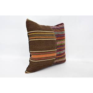 Luxury 16x16 Brown Wool Kilim <b>Pillow</b> Bohemian Patchwork Cushion Vintage Fluffy Pattern for Living Room Bedding <b>Christmas</b> Decor - Product Image 3