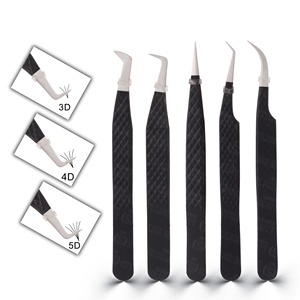Outils de précision pour les cils, vente en gros OEM, fabricant de pinces à cils, pinces à cils courbées et droites, pinces à extensions de cils en acier inoxydable - Product Image 2