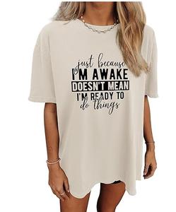 OEM de gran tamaño de las mujeres camiseta de tela de algodón DTF Impresión de moda Street Style Tee para a granel al por mayor - Product Image 1