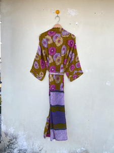 Robe Kimono en soie Robe de chambre unisexe Robe de soirée longue pour femmes - Product Image 4