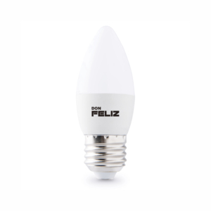 Ampoule LED C37 forme bougie 3W/5W/6W/7W/8W/9W lumière chaude 3000K culot E27 grand format pack de 6 Don Feliz - Product Image 1