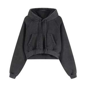 European and American Style Solid Color <b>pink</b> Velvet Pullover Hoodie <b>Long</b> Women's Loose Crop <b>Top</b> Hoodie Sweatshirts - Product Image 6