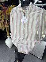Camisas de Vestir para Hombre, Cuello en V, de Satén de Poliéster/Algodón, Casuales, Manga Larga, con Botones, para Primavera, Verano, Playa, Ligeras y Transpirables