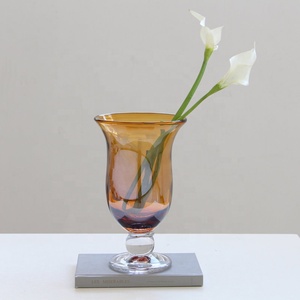 Jarrones cilíndricos de vidrio transparente soplado a mano Bixuan, color coñac, ámbar, gris ahumado, portaflores, decoración para velas de pilar, centro de mesa - Product Image 3