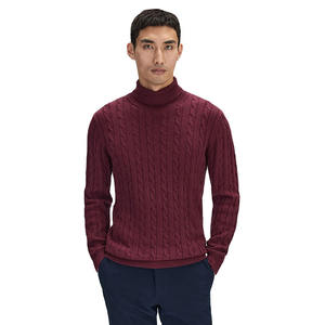 Service OEM ODM, taille standard, col montant, pull pour homme 100% coton respirant, cardigan unique et tendance - Product Image 1