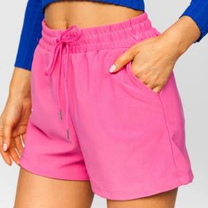 Shorts roses taille haute pour femme, décontractés, avec cordon de serrage, taille élastique, pour le sport, la gym, le yoga, vêtements de fitness d'été - Product Image 5